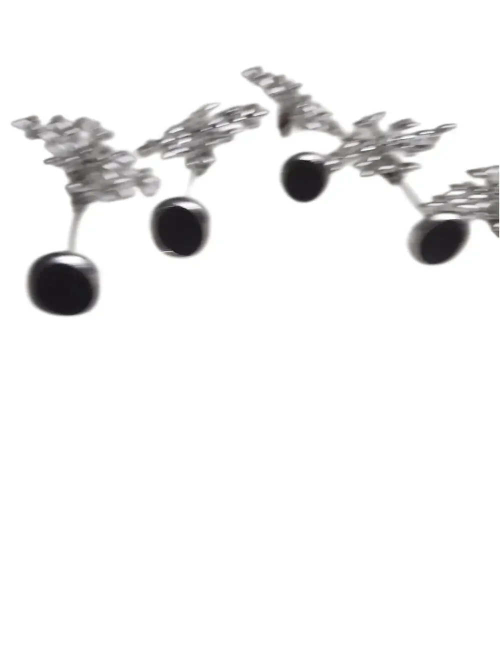 Pier 1 Chrome Silver Party Snowflake Star Place Setting Card Holders Set of 5